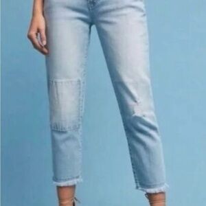 Women’s size 28 Pilcro and the Letterpress Hyphen Boyfriend Patchwork jeans